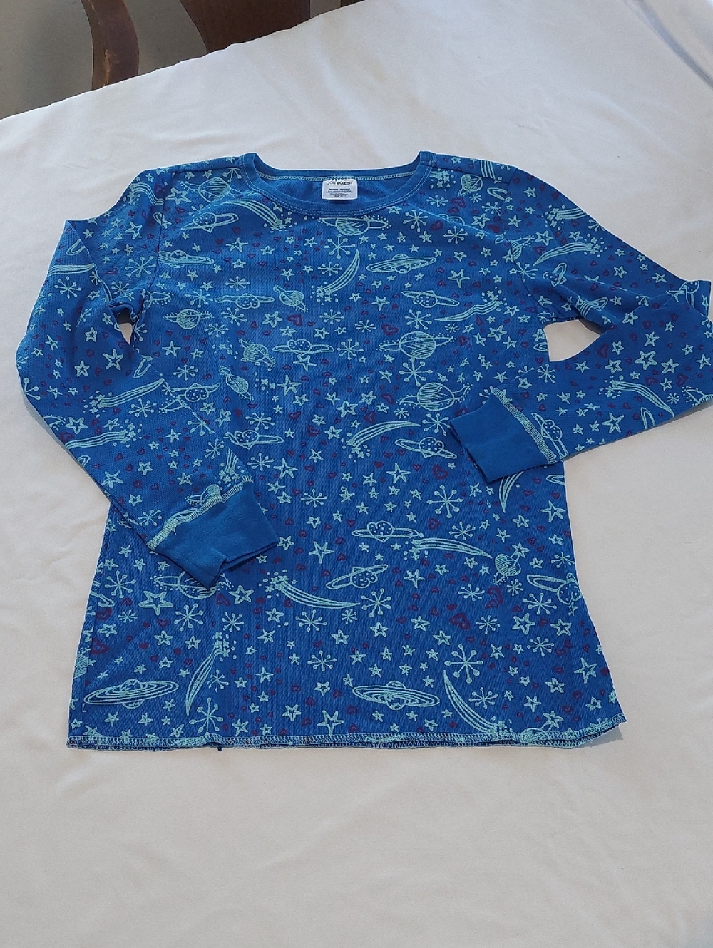 Joe Boxer Blue Space & Stars Long Sleeve Tee. Size M .like New